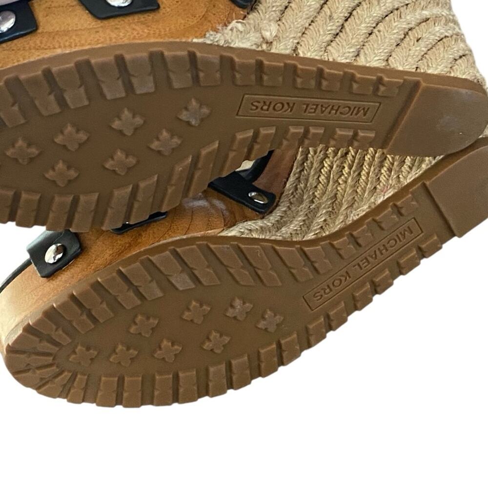 Michael Kors Somerly Platform Studded Leather Espadrille Wedge Sandal size 7 - Picture 9 of 10